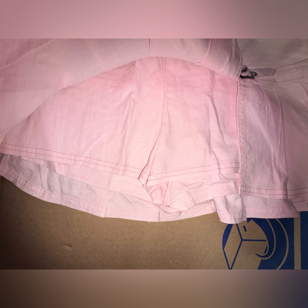 SOLD NWT BDG Shaina Belted Linen Micro Mini Skort Pink - Small Urban Outfitters - Picture 7 of 7